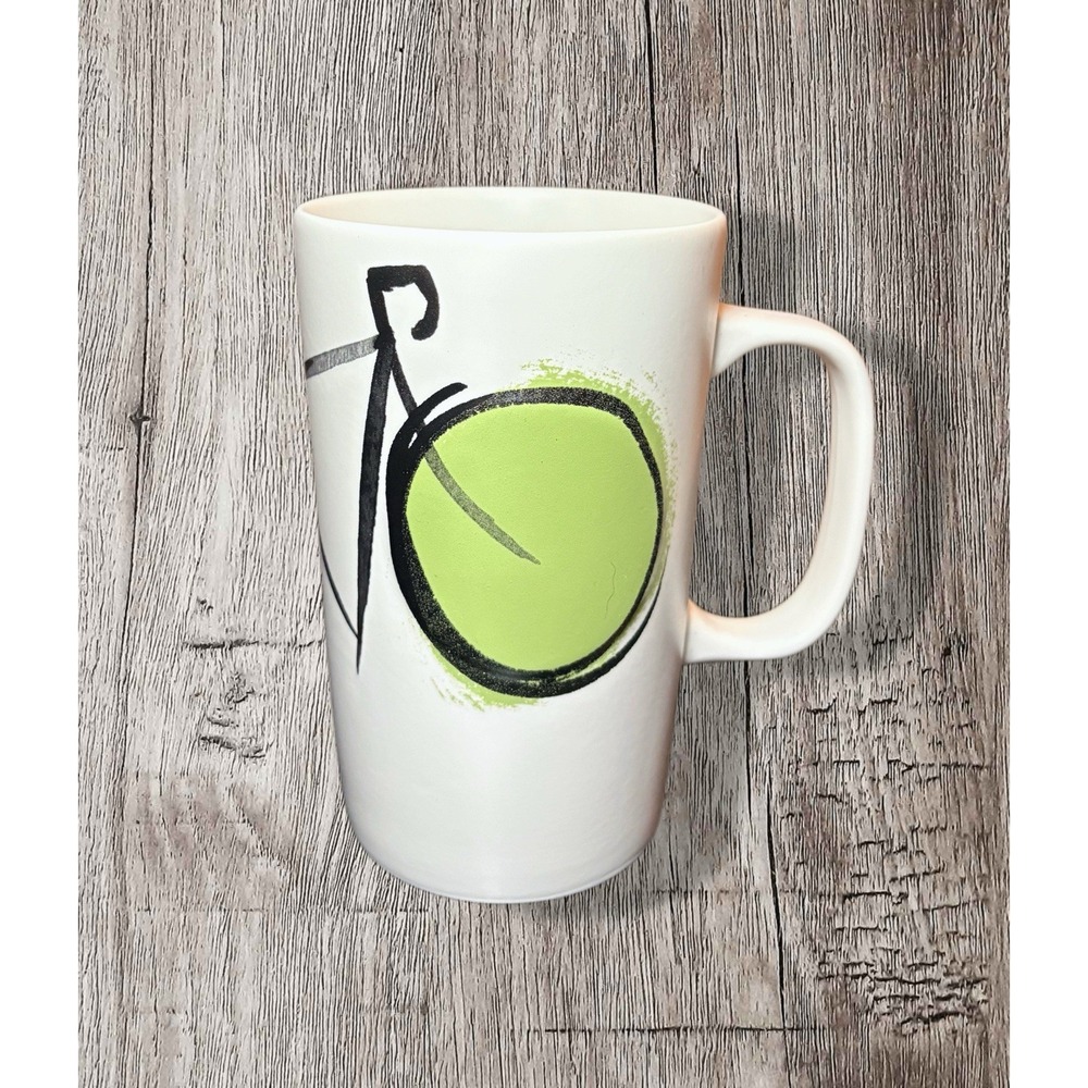 Starbucks 2015 Coffee Mug Dot Collection Green Bicycle Bike Ceramic Cup 16 Oz